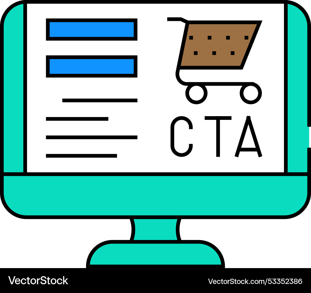 Call to action cta ux ui icon color vector image