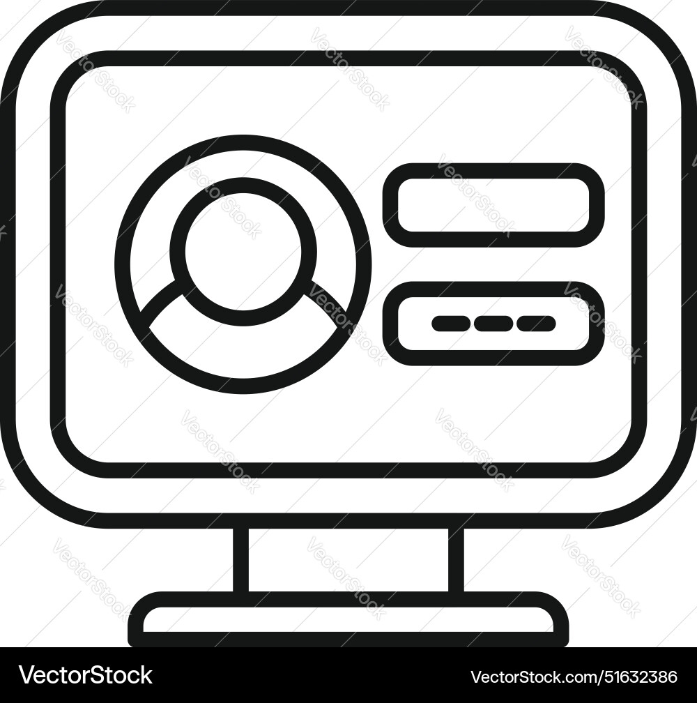 Computer showing user profile with personal data Computer showing user profile with personal data vector image
