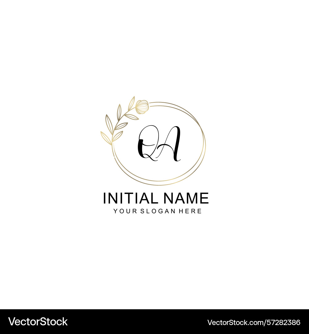 Elegant floral initial logo designs qa monogram Elegant floral initial logo designs qa monogram Vector Image
