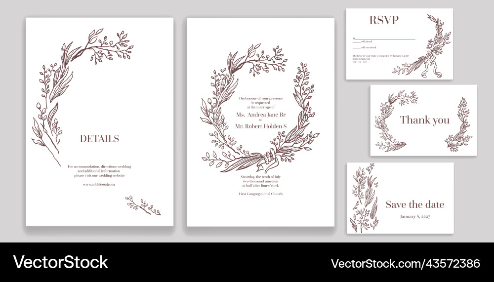 Elegant invitatin set Elegant invitatin set vector image