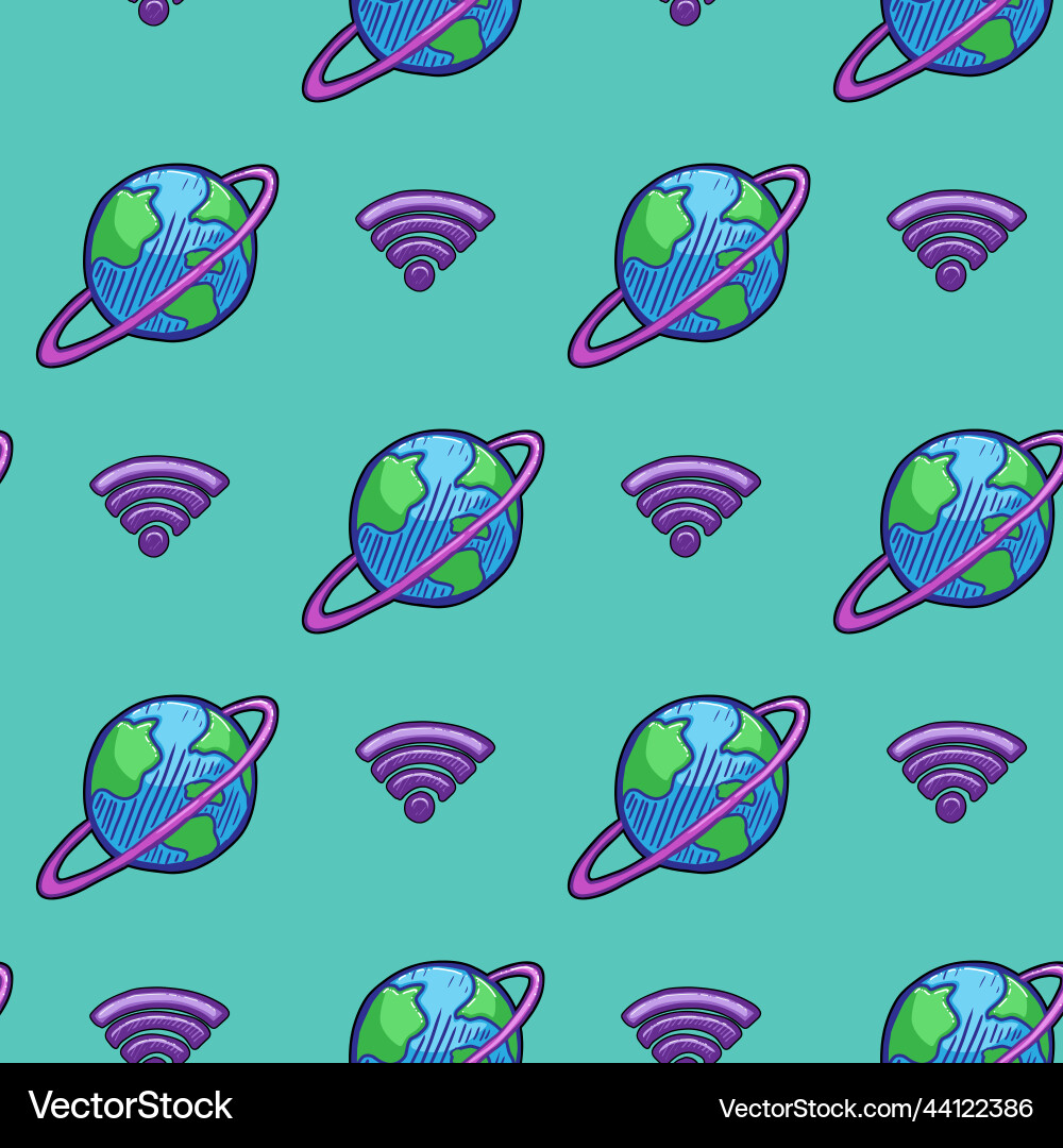 Global network seamless pattern for print or web Vector Image