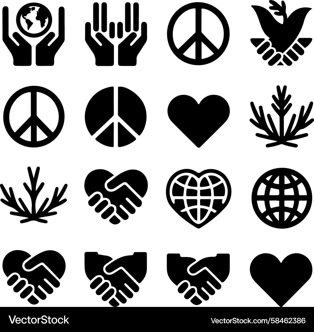 Global Unity & Harmony Icons Vector Image