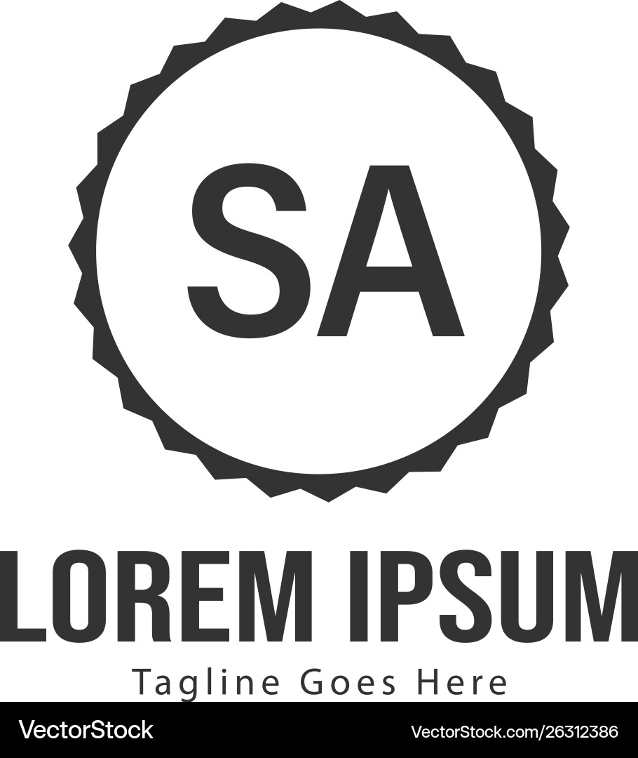 Initial sa logo template with modern frame Initial sa logo template with modern frame Vector Image
