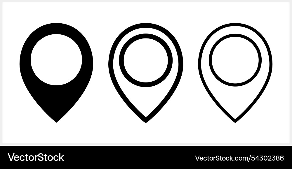 Map pointer icon isolated gps location symbol Map pointer icon isolated gps location symbol vector image