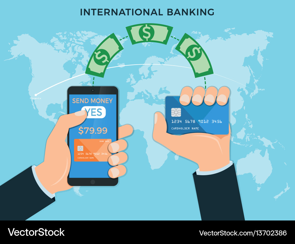 Money transfer international banking payment Vector Image