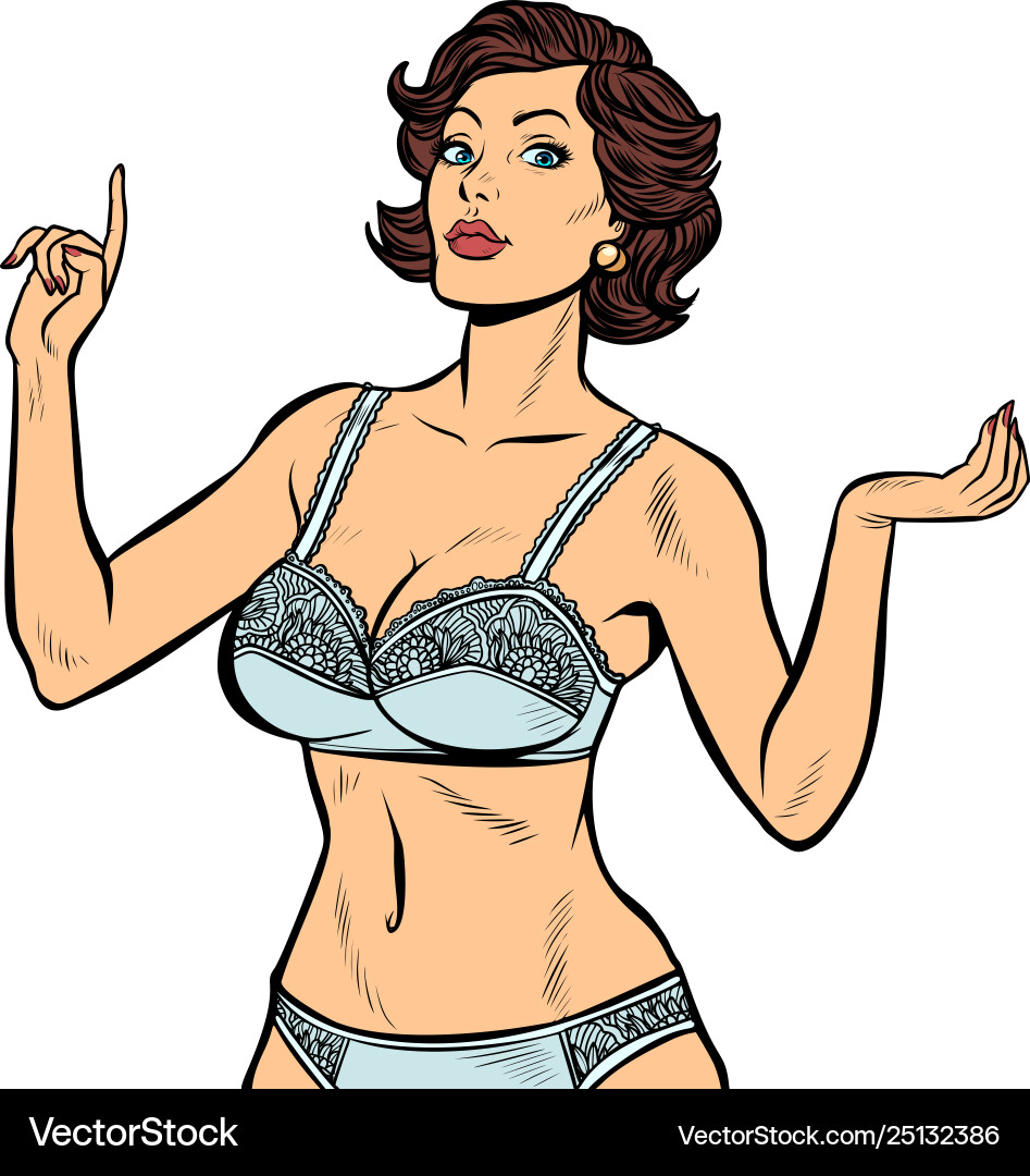 Retro Sexy Woman in Lingerie vector image