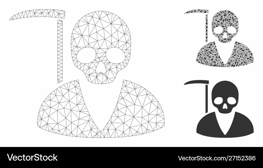 Scytheman mesh network model and triangle Scytheman mesh network model and triangle vector image