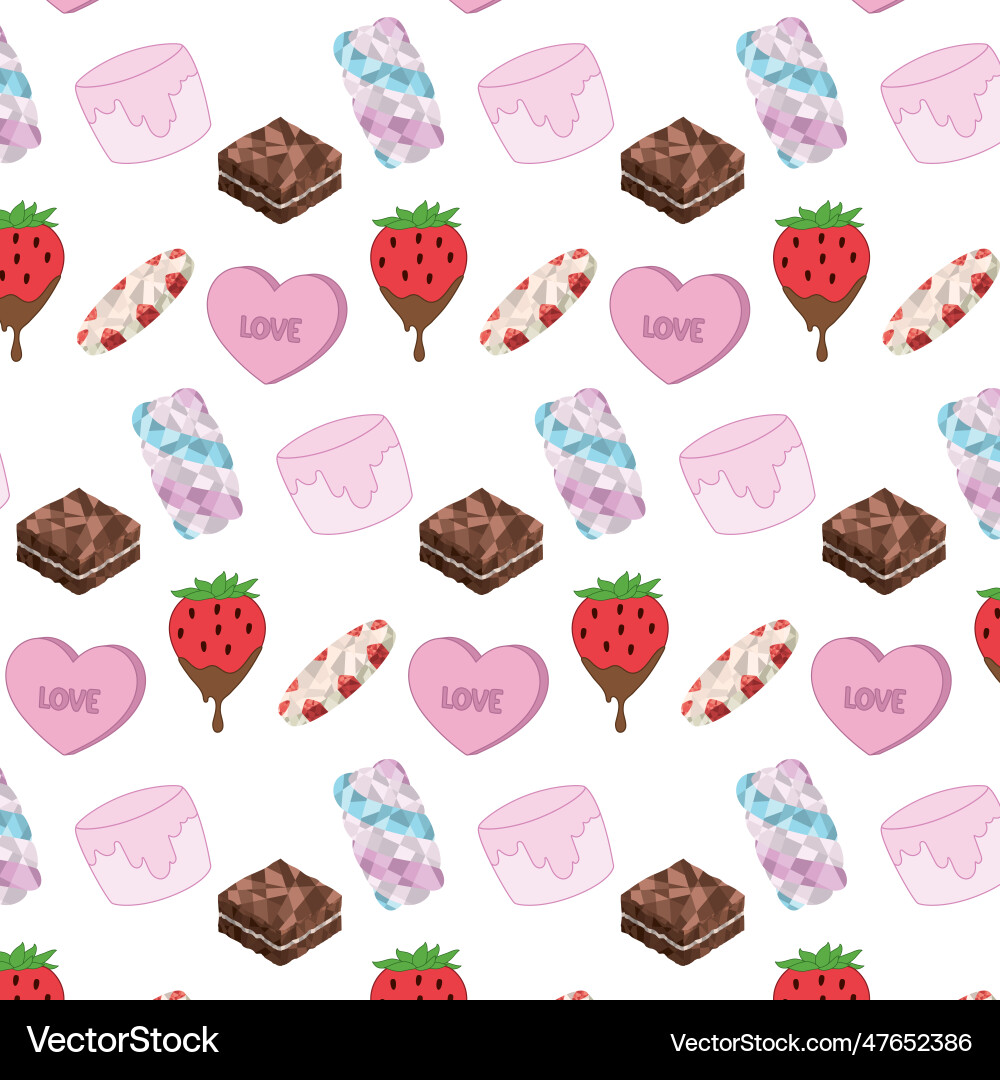 Seamless pattern background with candy icons Vector Image