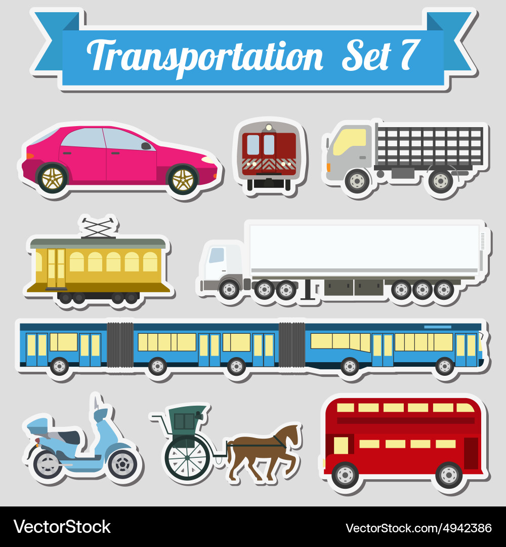 Set of all types transport icon for creating vector image