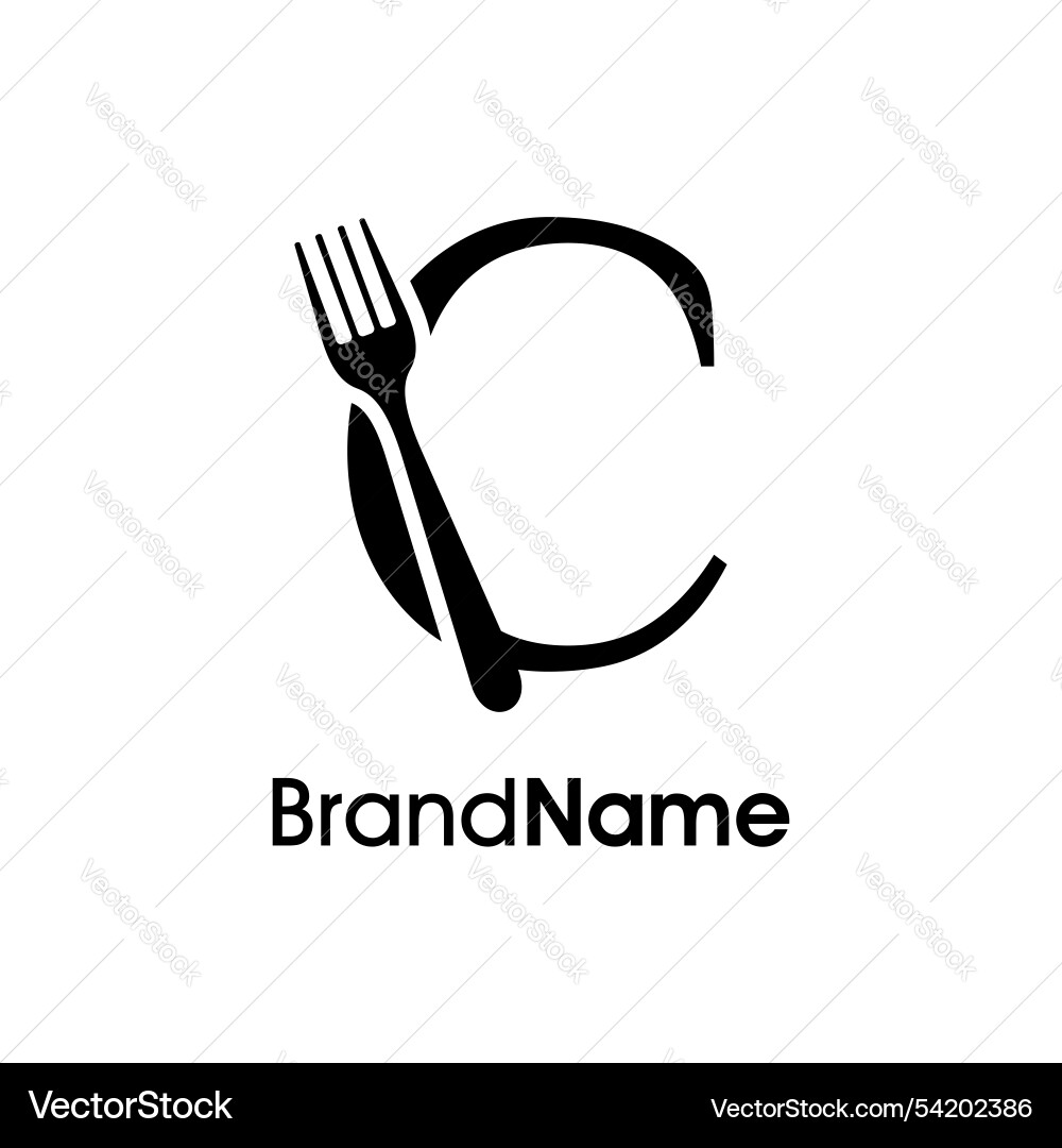 Simple and unique initial c fork logo Vector Image