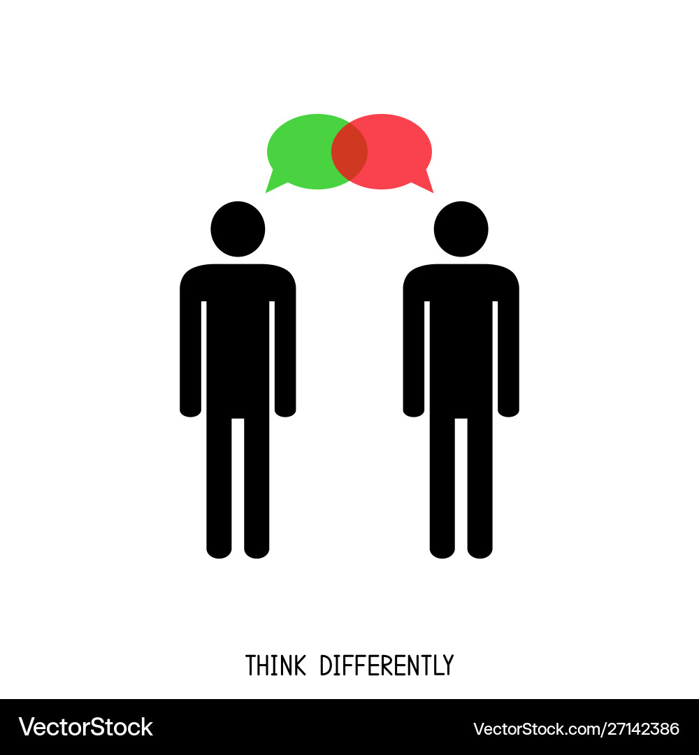 Think differently constructive dialog Vector Image