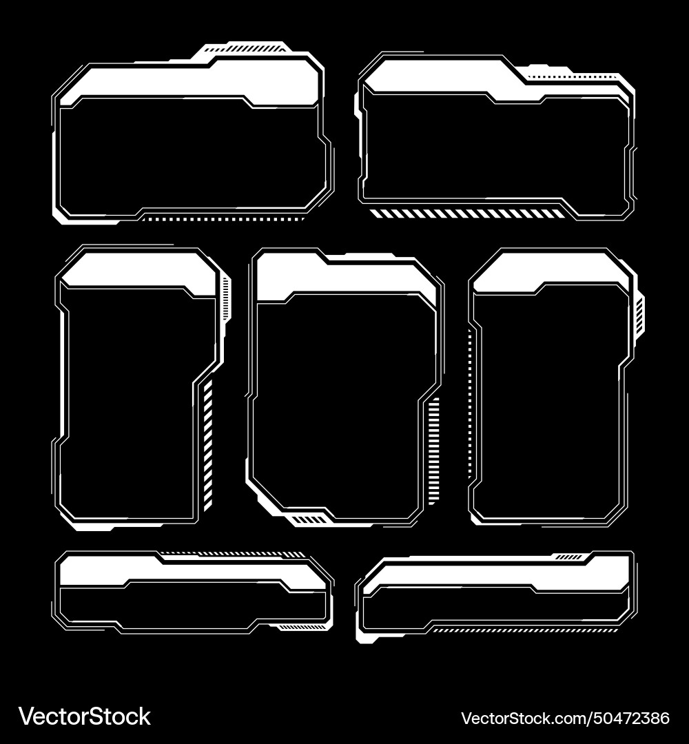 White futuristic hud ui elements sci-fi user White futuristic hud ui elements sci-fi user Vector Image