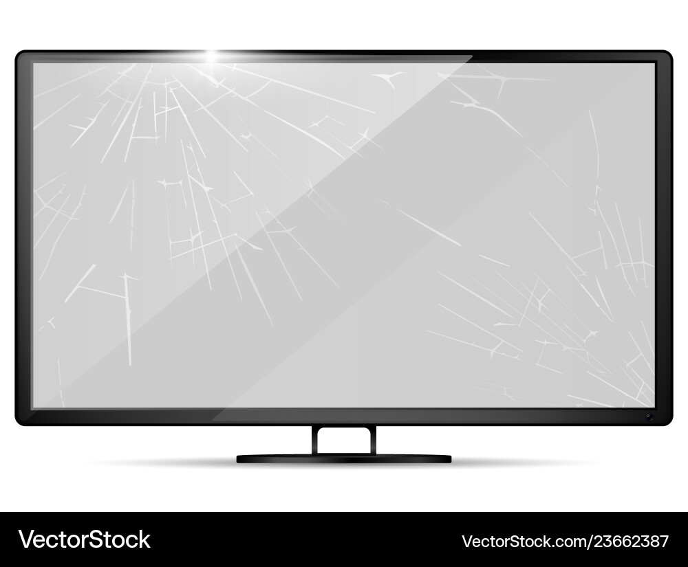 3d realistic broken screen - lcd display 3d realistic broken screen - lcd display vector image