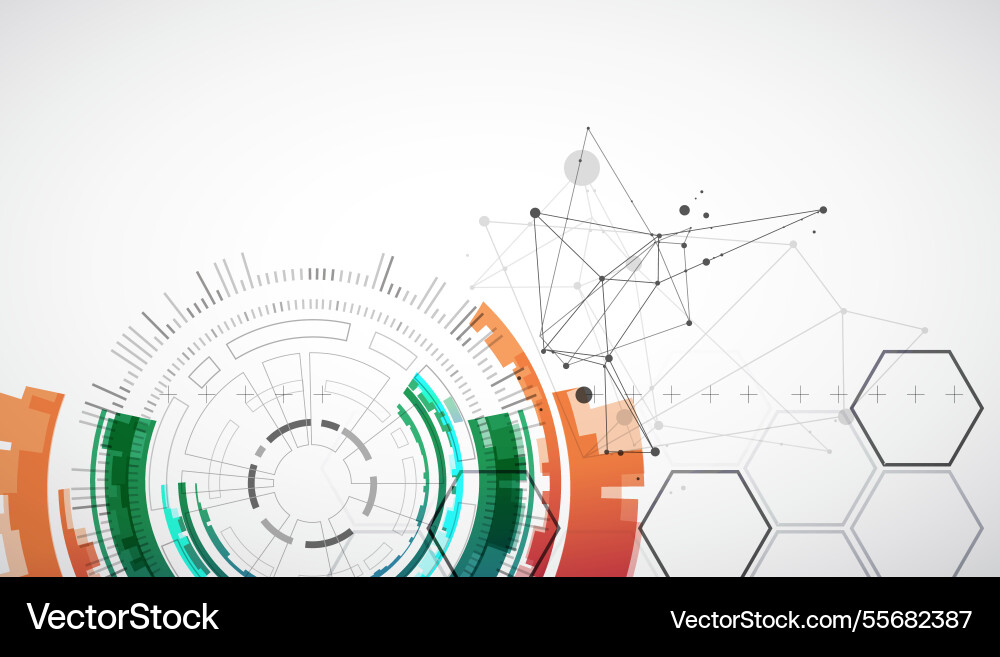 Abstraction on the theme of tech circles Abstraction on the theme of tech circles vector image