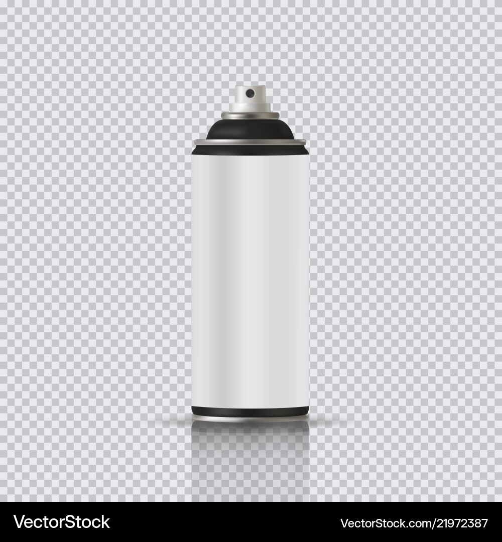 Aerosol can with empty label realistic Vector Image