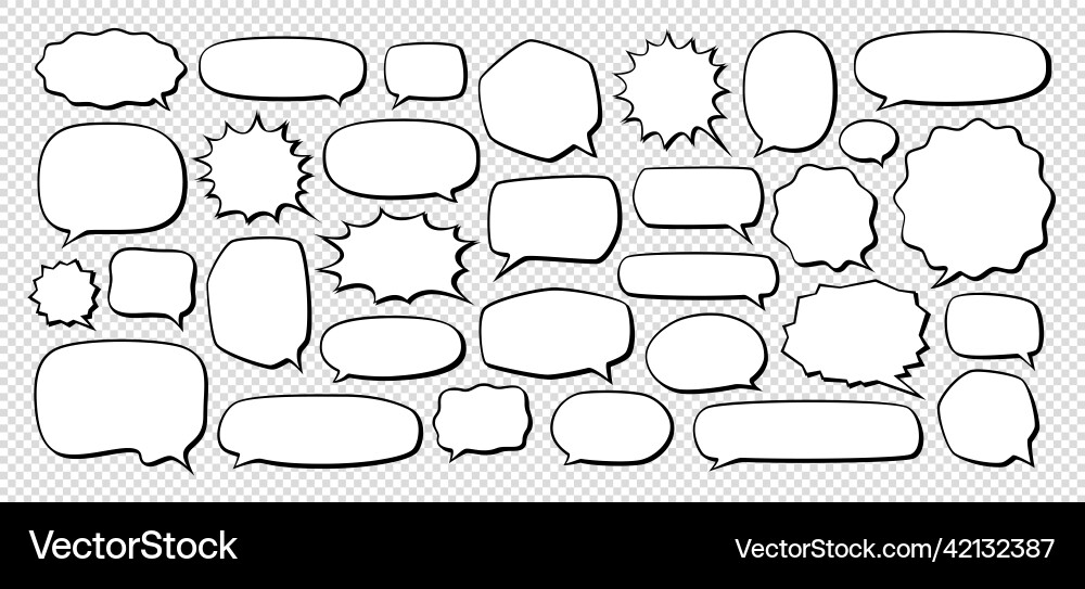 Blank comic books speech bubbles talking balloons Blank comic books speech bubbles talking balloons vector image