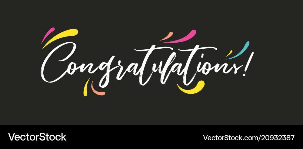Congrats congratulations banner handwritten Congrats congratulations banner handwritten vector image