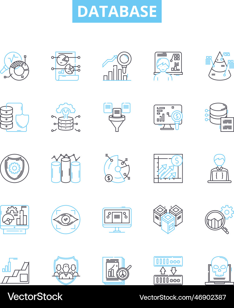 Database Icon Set - SQL & NoSQL vector image