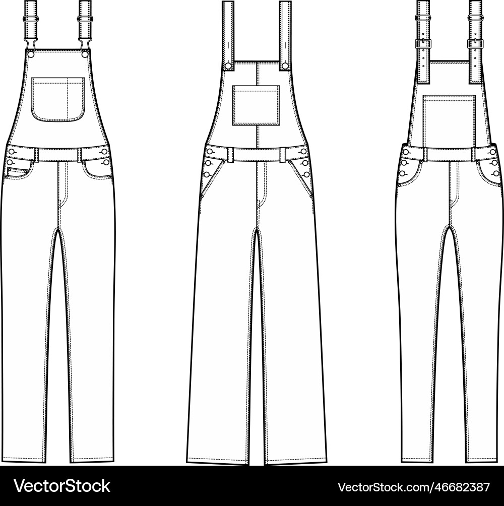Frauen denim insgesamt Mode kad Frauen denim insgesamt Mode kad vektorbild