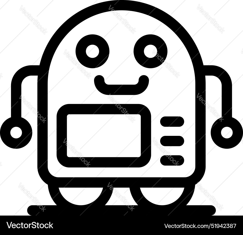 Happy chatbot character smiling with digital Happy chatbot character smiling with digital Vector Image