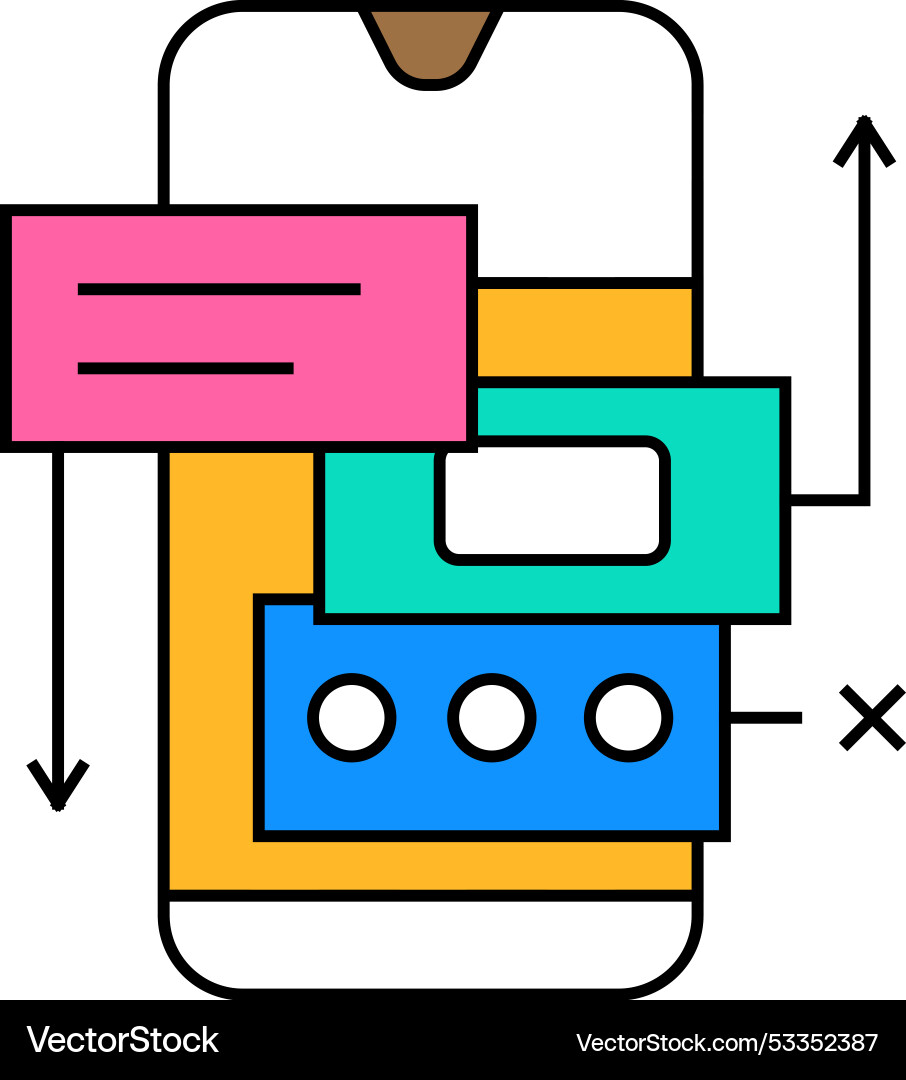 Hierarchy ux ui design icon color vector image