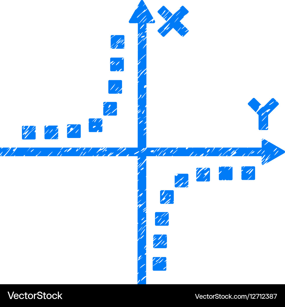 Hyperbola plot grainy texture icon vector image