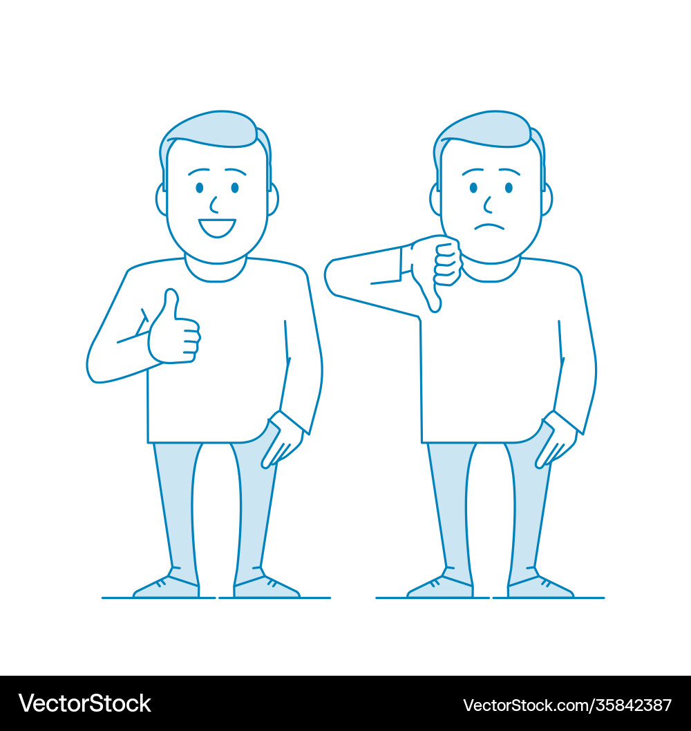 Man Showing Dislike Gesture vector image
