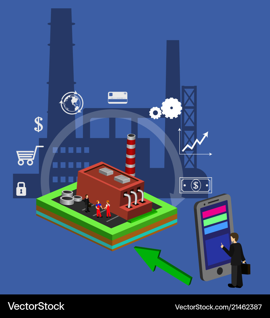 Ordering directly from the factory concep Ordering directly from the factory concep vector image