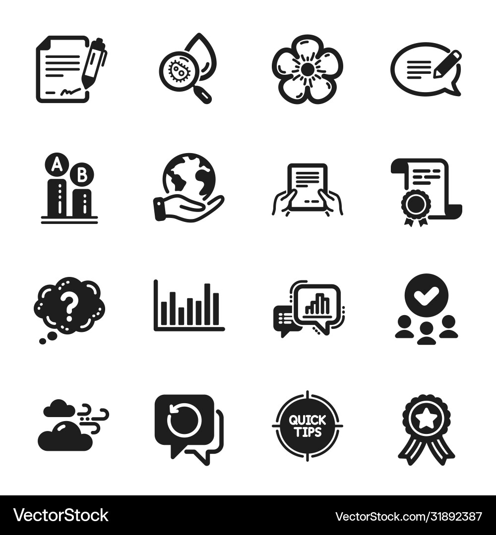 Set science icons such as receive file Set science icons such as receive file vector image