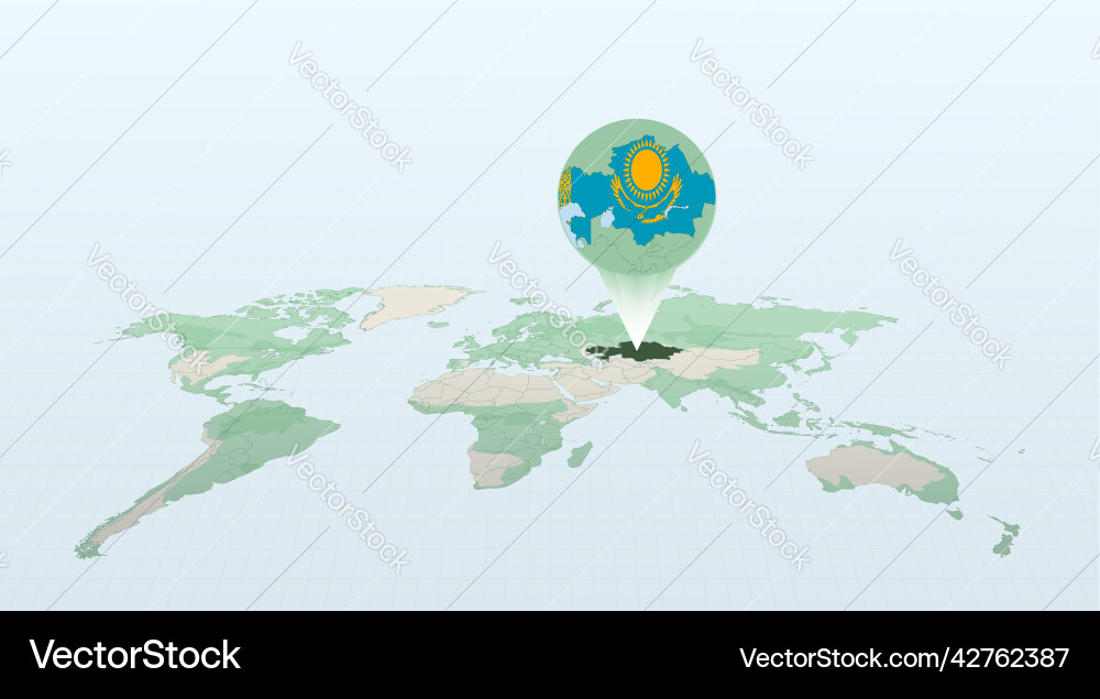 World map in perspective showing the location vector image