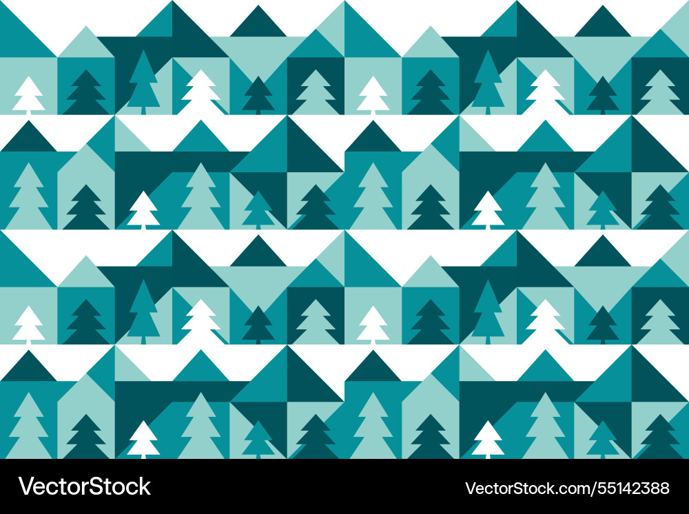 Abstract geometric pattern with mountains trees Abstract geometric pattern with mountains trees vector image