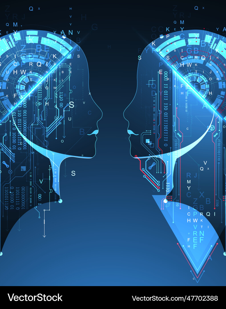 Artificial intelligence technical background Artificial intelligence technical background vector image