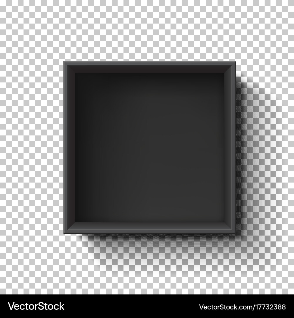 Black Empty Box on Transparent Background Vector Image