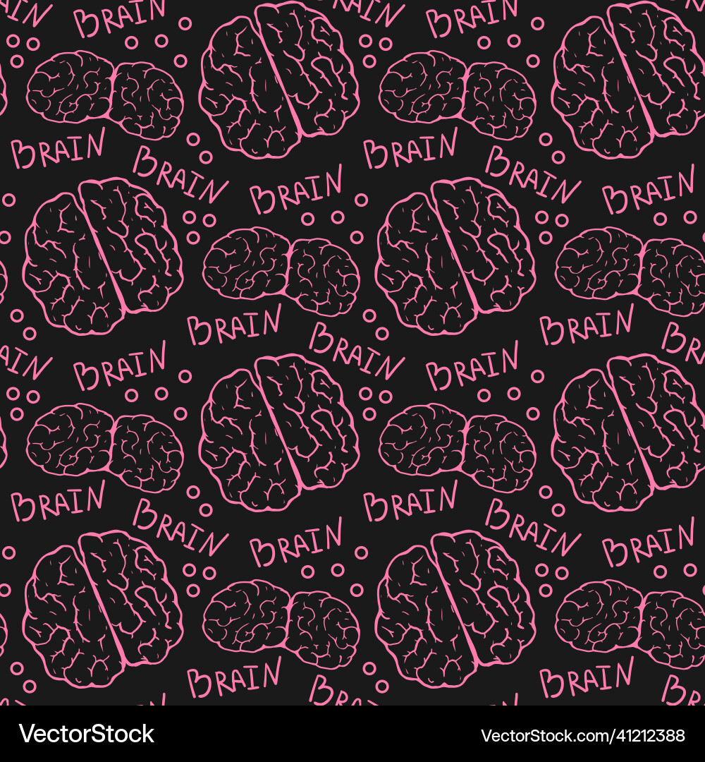 Brain seamless pattern Brain seamless pattern vector image