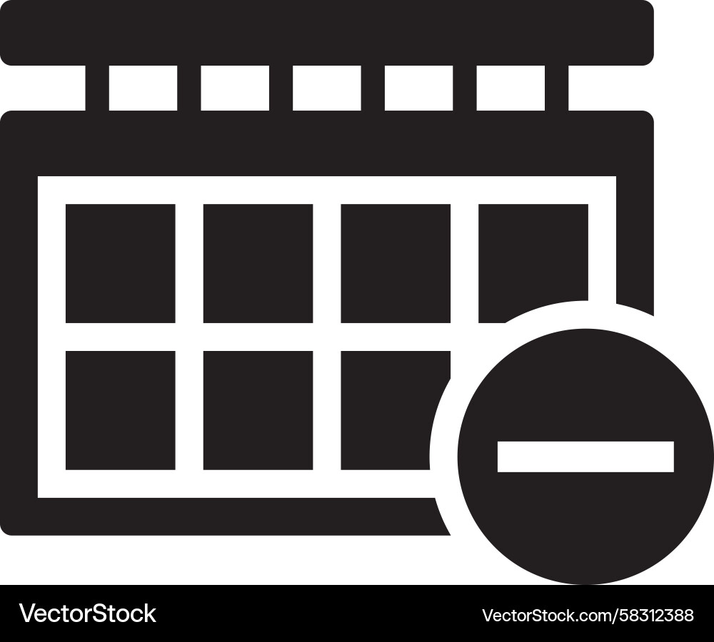 Calendar Remove Icon - Delete Date Vector Image