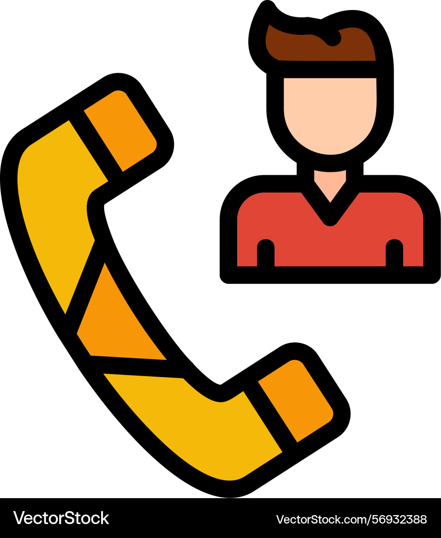 Call queue line filled style icon design vector image