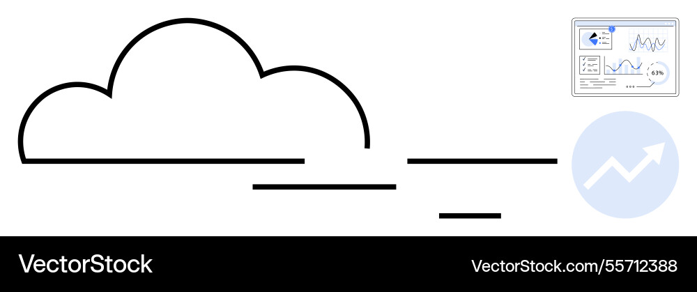 Cloud computing growth with data analytics Vector Image