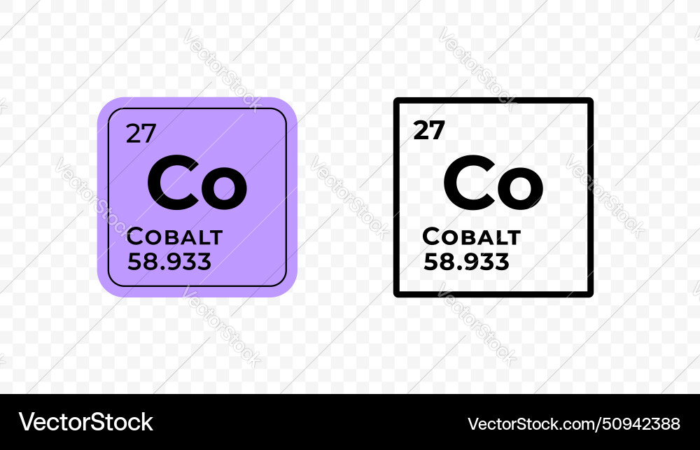 Cobalt perdiodic table of elements design Cobalt perdiodic table of elements design vector image