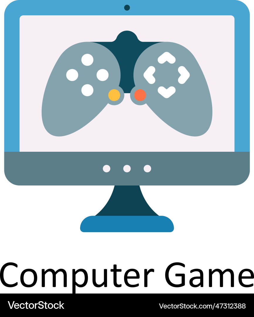 Computer game flat icon design Vector Image