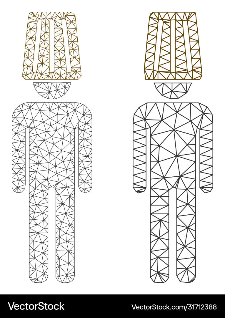 Idiot man icon - triangular mesh Idiot man icon - triangular mesh vector image