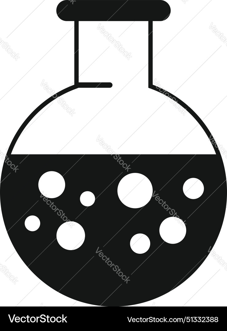 Laboratory flask with bubbling liquid icon Laboratory flask with bubbling liquid icon vector image