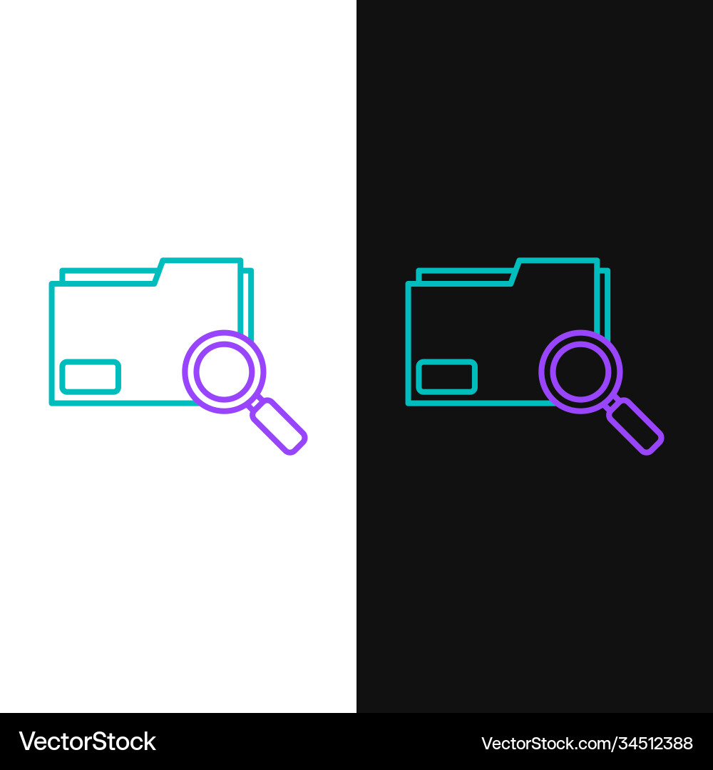 Line search concept with folder icon isolated Line search concept with folder icon isolated vector image