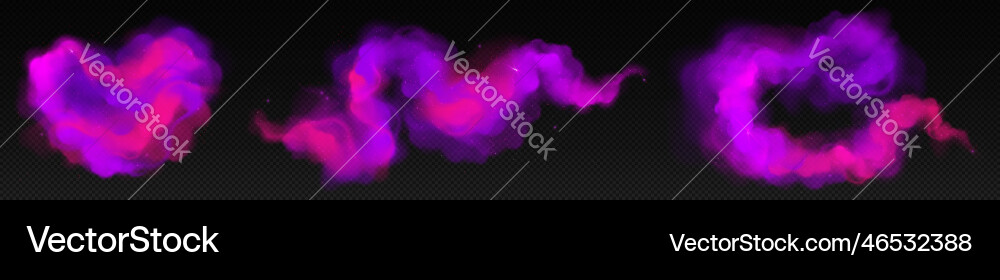 Magic purple powder and smoke cloud effect Magic purple powder and smoke cloud effect Vector Image
