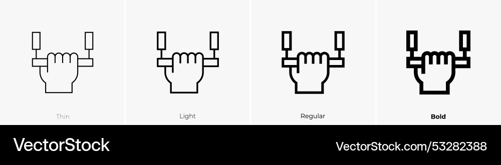 Pull up icon thin light regular and bold style Vector Image