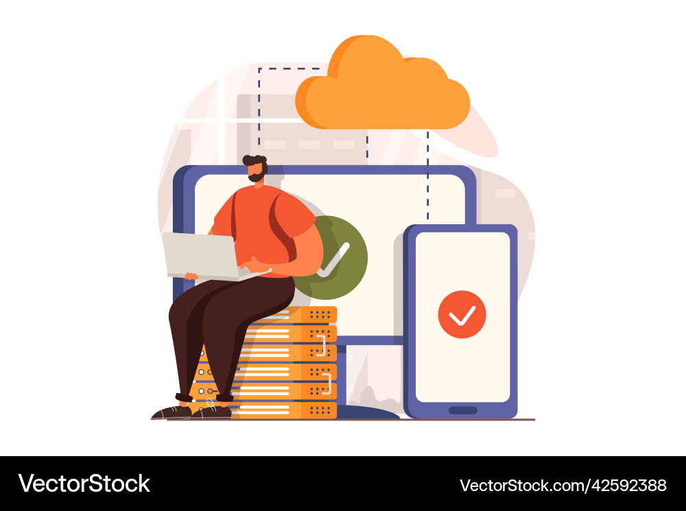Saas Web Concept In Flat Design Royalty Free Vector Image Saas Web Concept In Flat Design Royalty Free Vector Image