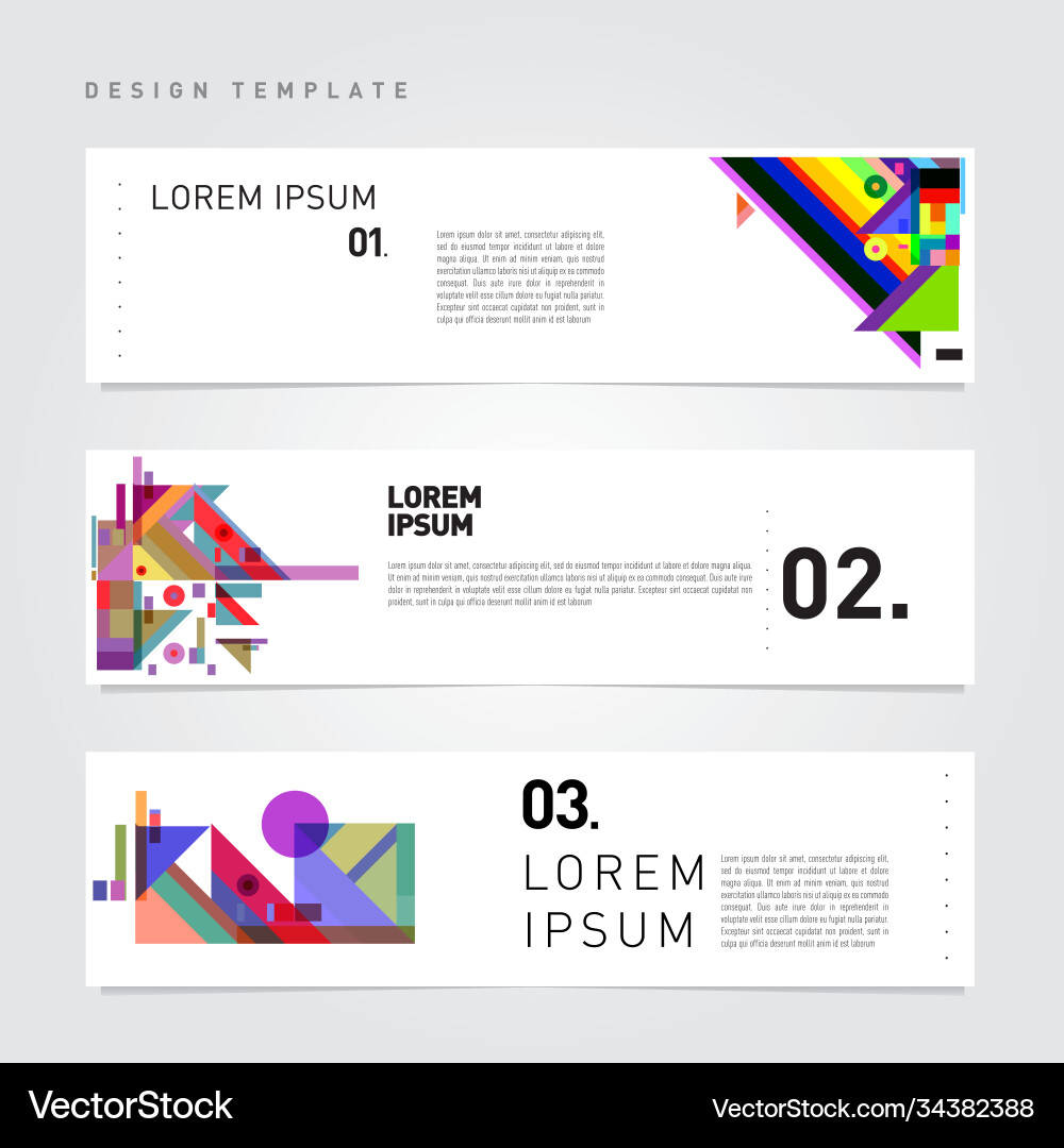 Set abstract banner web design template retro Set abstract banner web design template retro Vector Image