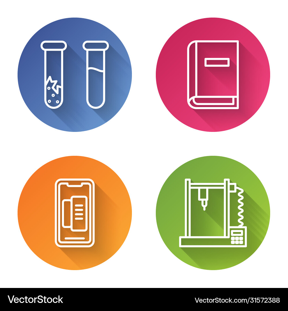 Set line test tube and flask user manual Vector Image
