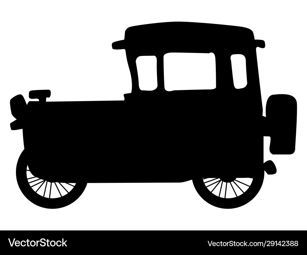 Silhouette vintage car Vector Image