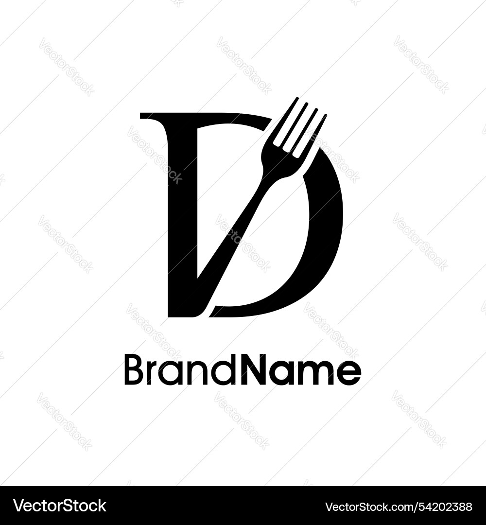 Simple and unique initial d fork logo Simple and unique initial d fork logo vector image