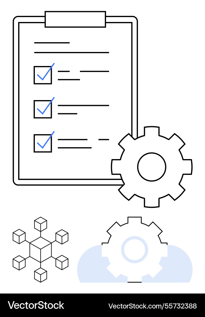 System checklist and workflow optimization System checklist and workflow optimization Vector Image